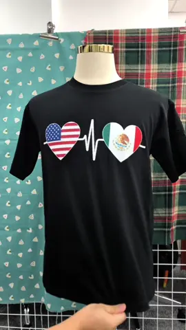 Women's Fitted T-Shirt with mexico and america flag shirt #trending #shirt #america #mexico 