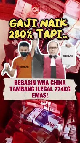Gaji hakim udah naik 280%!!! tapi masih aja serakah, bebasin terdakwa tambang emas ilegal WNA CHINA 774kg💥 #tambangemas #wnachina #ilegal #tambangilegal #bebas #hakim #gajihakim #hukumhumanisberkeadilan #reformasipengadilan #hakimban9sat 