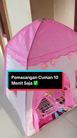 Tau gak ? tenda anak princess castle ini pemasangan nya cuman 10 menit saja loh ✅ #fyp #viral #mainananak #tenda #tendaanak #foryou #foryoupage 