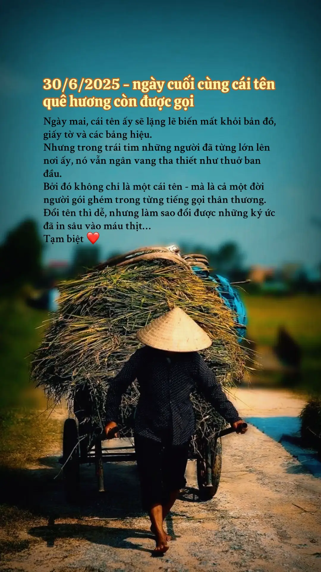Làm sao quên được một cái tên đã ôm trọn tuổi thơ, nước mắt, và tình yêu sâu nặng… #sapnhaptinh #tambiet #quehuong 