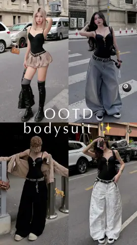 บอดี้สูทจึ้งๆ กระชับสัดส่วนมีบราในตัว พิกัดในตะกร้าส่งฟรีด้วยน้าา ใครอยากหุ่นโซ๊ะจิ้มเลยยย 🙌🏻✨ #OOTD #outfit #bodysuit #บอดี้สูท #ไอเดียแต่งตัวผู้หญิง #บอดี้สูทผู้หญิง #fyp #foryou #fitcheck #outfitideas #สายฝอ #ฟีดดดシ #คลาสแฟชั่น #tiktoklooks #streetwear #แต่งตัว #ไอเดียแต่งตัวเท่ๆ 