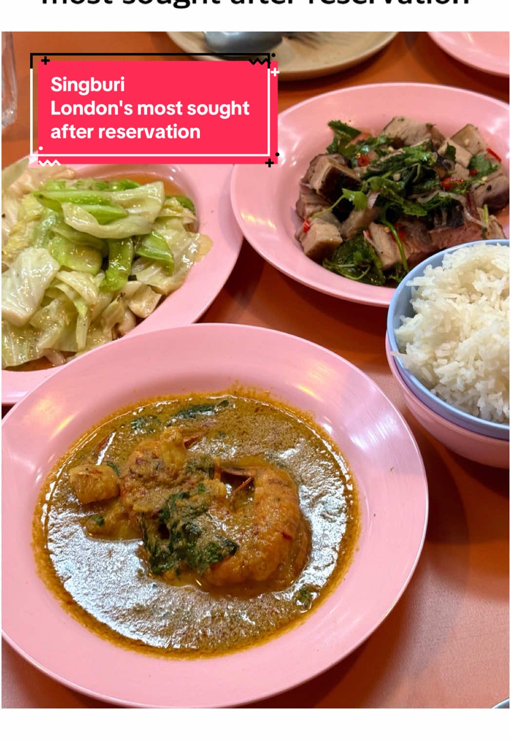 The most sought-after reservation in London has just opened in Shoreditch. Singburi has long been one of the most talked-about Thai restaurants in the city - known for bold flavours, a loyal following, and a near-impossible booking system. After years of hype, they’ve now relocated from Leyton to Shoreditch and switched to a more accessible booking system via OpenTable. I finally managed to visit, and while I couldn’t fault the food, I did leave feeling a little underwhelmed. The dishes were full of flavour and clearly well-executed, but they didn’t feel noticeably better than other great Thai restaurants in London. And the new space, while smart, lacked the intimate, family-run feel that made the original so beloved. Of course, it’s only been open a few weeks, so it could still be finding its rhythm. But based on this visit, I wasn’t entirely sure why it was once at the top of everyone’s must-visit list. Here’s what we had (all small sharing plates): • Wild Ginger Chicken Thigh • Grilled Lamb Shortrib with Chilli & Lime • Northern Raw Beef Larb • Stir-Fried Cabbage • Smoked Pork Nam Dtok • Tiger Prawn Southern Curry🌟 • Jasmine Rice Total: £87.75 (with 12.5% tip) If you’ve been curious about Singburi’s new location, it’s now much easier to book - but whether it lives up to the original hype will depend on what you’re hoping for. What has been the reservation you've been most wanting to get?