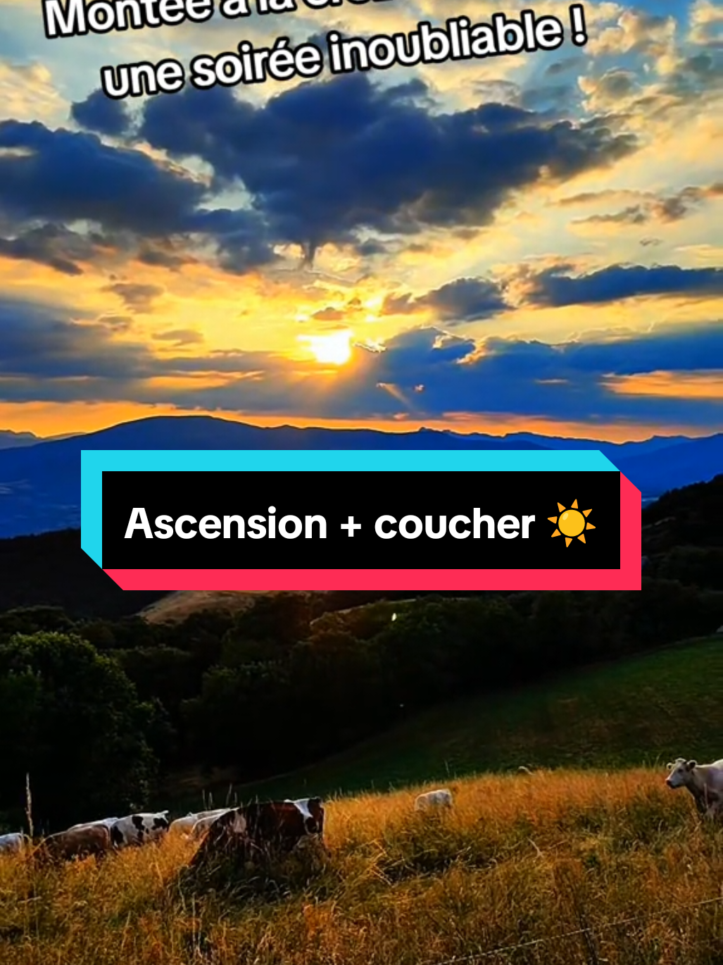 On est parti en live aventure pour un Bivouac en haut des montagnes. Tu reconnais ? #montagne #bivouac #coucheedesoleil #sunset #fyp #foryou #vacanaces 