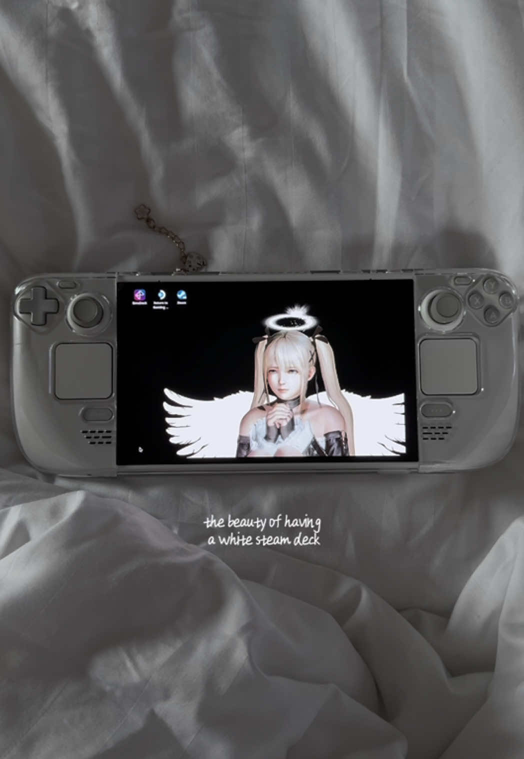 love my white steam deck <3 #steamdeck #gamer #pc #angelcore 