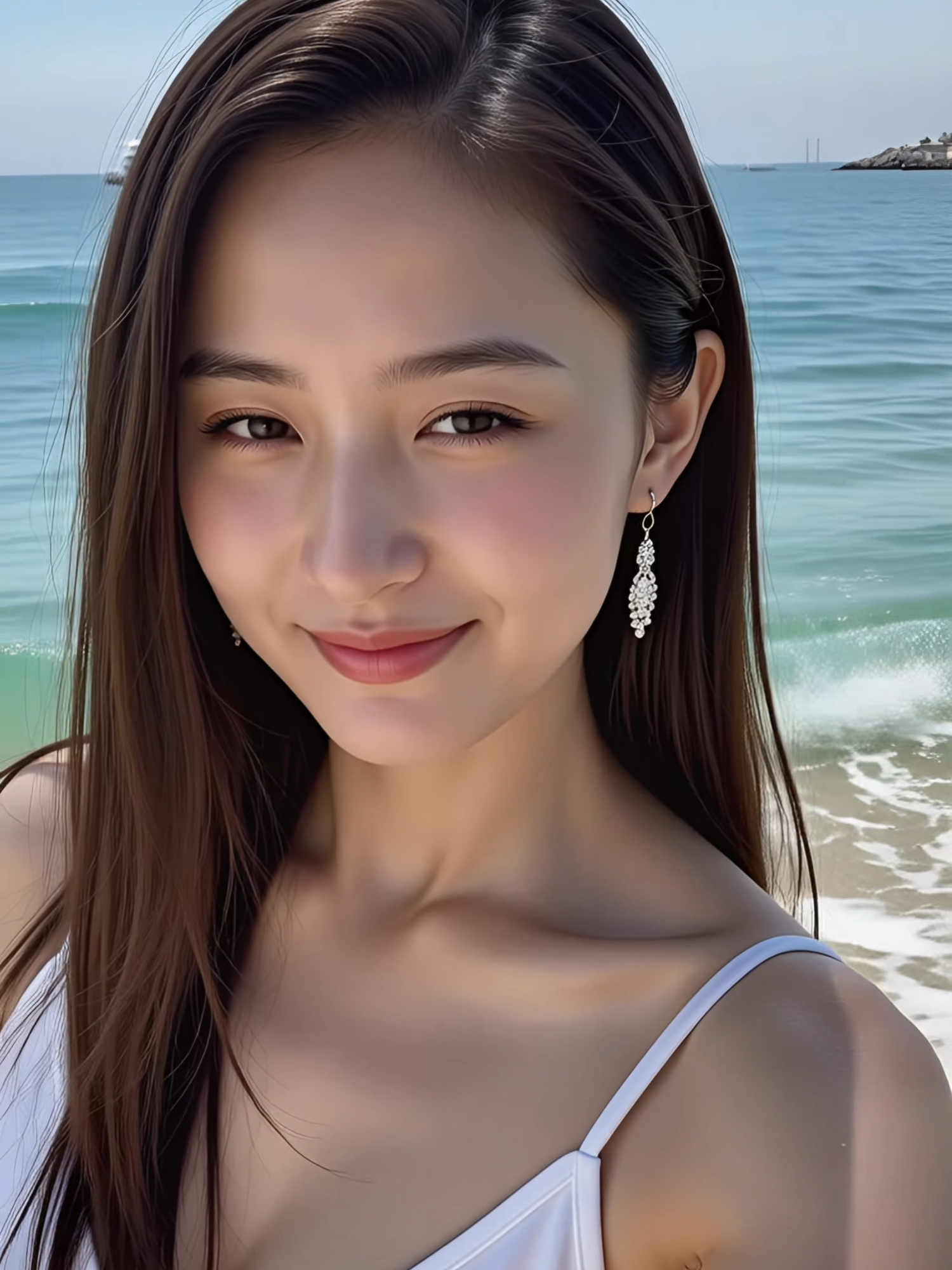 海辺で自撮り🤳✨ 天気が良くて気持ちいい〜！#星影