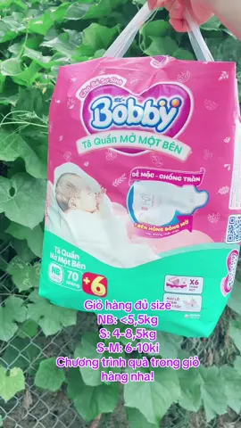 Tã quần mở một bên Bobby có 3 size Nb/S/M trong giỏ hàng mom vào săn bỉm lấy quà nha! #bobby #sosinh #mebe #sale #xuhuong #trending #taquanmotben 