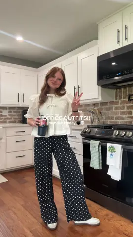 The perfect polka dot pants!!! ⚫️⚪️ @nuuly #fyp #polkadot #linenpants #nuulyfinds #nuuly #workootd #OOTD 