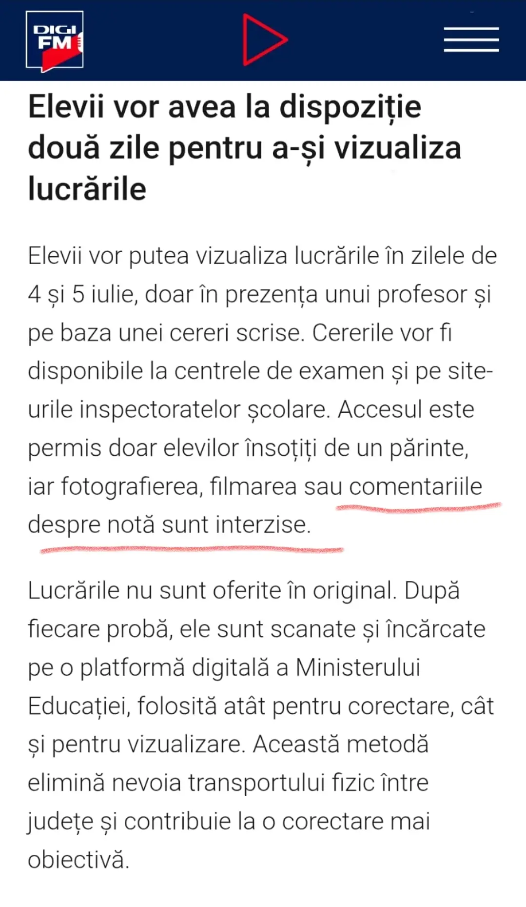 comentariile