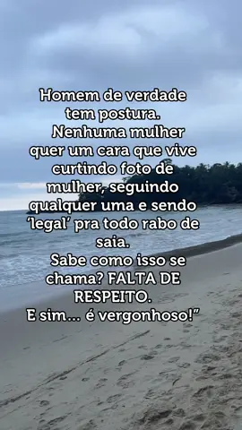 Homem que se valoriza… tem postura. ⠀ Esse papo de curtir foto de mulher, seguir qualquer uma e viver sendo ‘legalzinho’ pra todo lado… NÃO É BONITO. ⠀ Na real? Isso é FALTA DE RESPEITO. E nenhuma mulher que se ama aceita esse tipo de comportamento. ⠀ Homens com postura são superiores. E não, isso não é ser controlador… é sobre RESPEITO, LIMITES e CARÁTER. ⠀ Você concorda comigo ou acha exagero?  Quero saber sua opinião aqui nos comentários. #mulher #relacionamento #respeito 