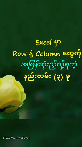 Row နဲ့ Column တွေကို အမြန်ဆုံးညှိမယ် #Excel ##exceltips #exceltutorial #ComputerBasic #မြင်ပါများပီးချစ်ကျွမ်းဝင်အောင်လို့🤒🖤 #MicrosoftOffice #excel_learning #a2k #fyp #fypage #foryou #ရောက်စမ်းfypပေါ် #fypシ゚viral #fyppppppppppppppppppppppp #ရောက်ချင်တဲ့နေရာရောက်👌 #ကွန်ပျူတာအခြေခံလက်စွဲစာအုပ် #VoiceEffects 