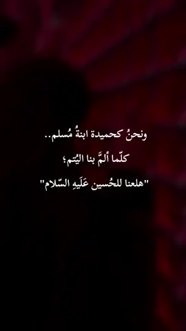 #ونحنُ كحميدة ابنةُ مُسلم.. كلّما ألمَّ بنا اليُتم؛ هلعنا للحُسين عَلَيهِ السّلام