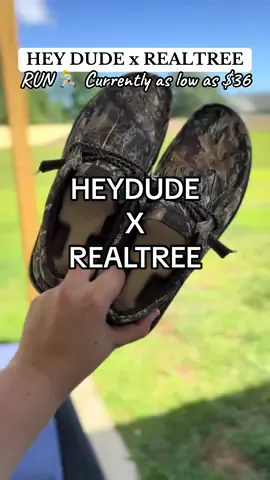 RUN 🏃🏻‍♂️ Select styles on sale for $36 for the @HeyDude x RealTree collection! Selling FAST! #heydudeshoes #heydudes #heydude #mensheydudes #heydudesformen #mensshoes #camoflauge #shoesformen #mensfashion #heydudesofficial #TikTokMadeMeBuyIt #dealsforyoudays 