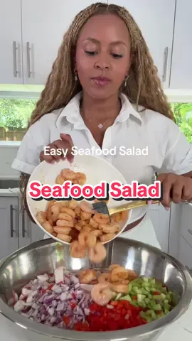 This seafood salad YOU NEED it for Fourth of July! #recipes #bbq #seafoodsalad The 