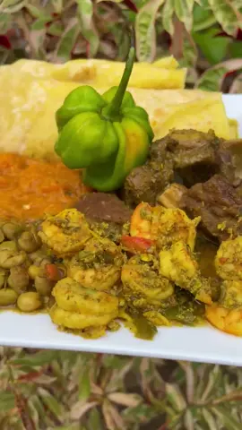 Trinidad Cuisine: Curry Shrimp / Pumpkin / Curry Goat / Curry Peas #trinidad #tobago #trini_tiktoks #food #curry 