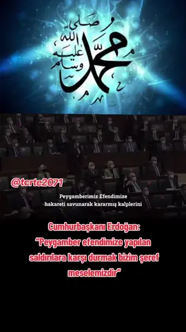 #reis 🤲☝️ #tcrte2071 #rte  Cumhurbaşkanı Erdoğan: “Peygamber efendimize yapılan saldırılara karşı durmak bizim şeref meselemizdir“