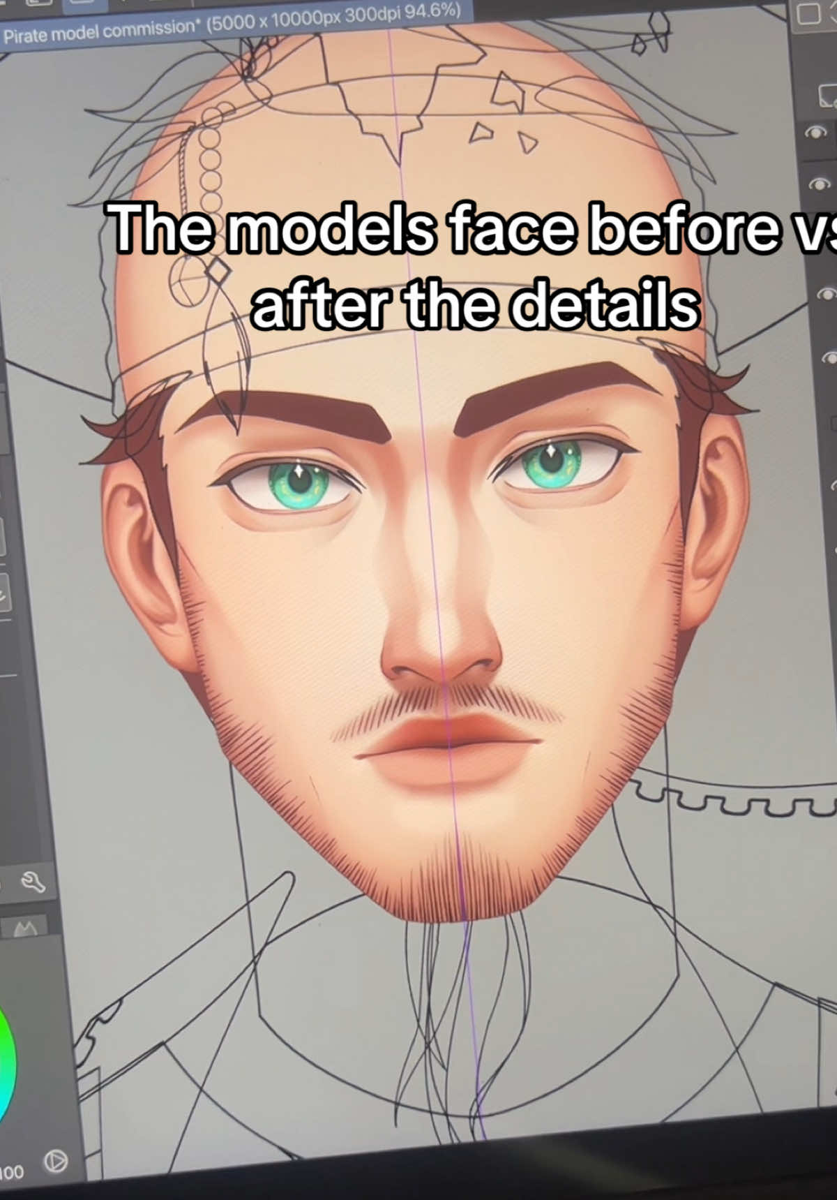 The awkward stage…Vtuber comm slots about to open on my VGen in a few days! Link in my bio if you’re interested or you can DM me! Here’s a comm a working on, he looks a lot different without his facial hair lmao . . #art #vtuber #vtubermodel #vtubermodelartist #vtubermodelart #pirate #piratexharacter #vtubercommissions #artcommission 
