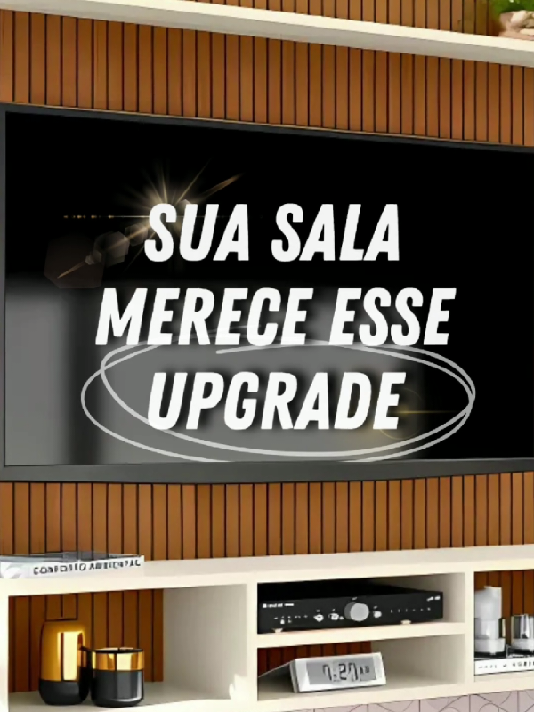 Deixe sua sala mais bonita e organizada com esse painel ripado para TV de até 50