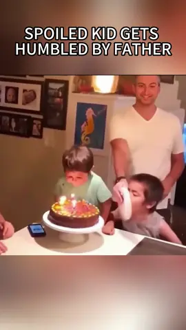 Kids are blocked from blowing out candles #kids #birthdaycake #funny #fail #fyp#usa
