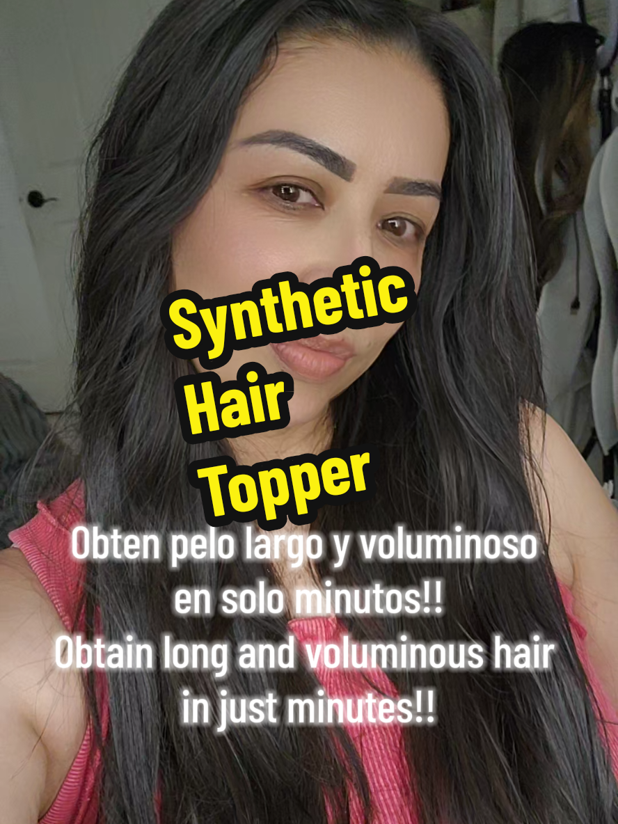 Synthetic Hair Topper, beautiful 20 inch long hair topper gives me voluminous beautiful long hair in just minutes. #hairtopper #hairtoppers #synthetichair #synthetichairtopper #dealsforyourdays  @Onlycute hairshop #tiktokshop #greenscreenvideo 