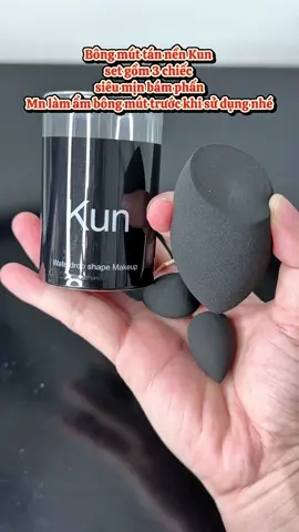 Bông mút tán nền Kun set gồm 3 chiếc siêu mịn bám phấn #bongmuttrangdiem #bongmutkun #mypham #makeup #xhtiktok 