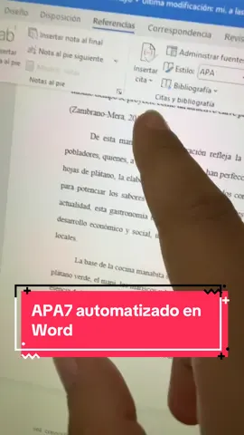Automatiza referencias y citas en Word APA7 #normasapa7edicion #word #universidad #investigacion 