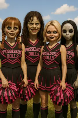 Annabelle, Regan, Tiffany & Lilith “Possessed Dolls Cheerleaders” since they love to dance they all decided to try out for the open Cheerleading  Positions.                          #annabelle #theconjuring #regan #theexorcist #tiffany #thebrideofchucky #lilith #finderskeepers #ai #possesseddoll #haunteddoll #cheerleaders #fyp #fypage #fypシ #itstricky #dance 