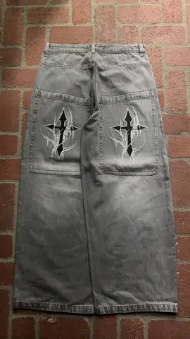 The best baggy embroidered jeans. Which pair are you copping? #fyp#clothes#yungbruh#affliction#truereligion#sematary#fashion#skulls#emo#baggy#dead#Lmao#fleamarket#jnco#y2k#sample#fb