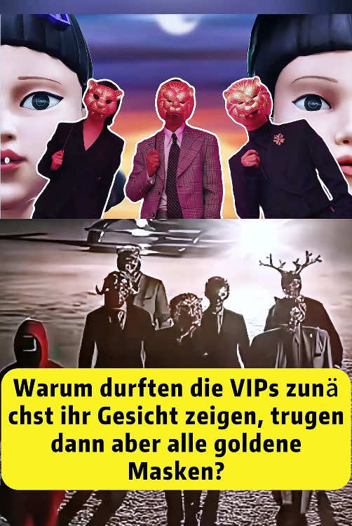 Warum wagten diese VIPs zunächst, ihre Gesichter zu zeigen, trugen dann aber alle goldene Masken? Niemand begriff, dass sie nicht diejenigen waren, die das Spiel kontrollierten, sondern hochrangige Schachfiguren, die als „Götter“ verkleidet waren!#fyp #entertainment #usa #tik_tok #squidgame 