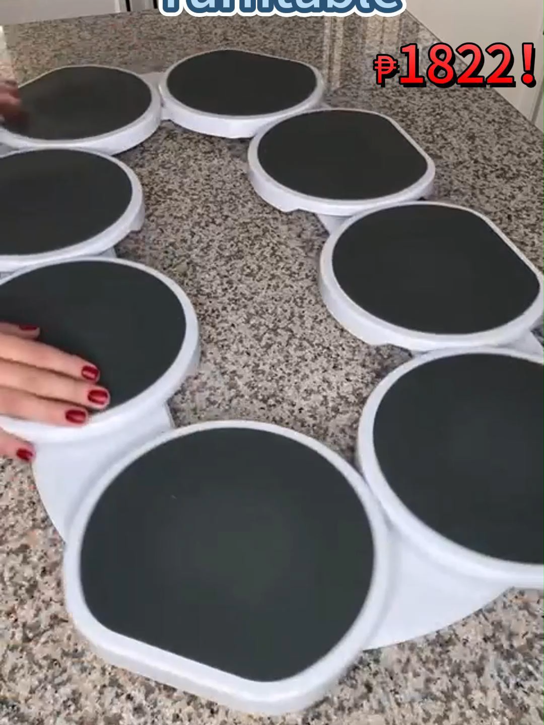 Rotating Food Turntable Multifunctional Portable RotatingTray Tabletop Rotating Serving Tray 360° Lazy Dining TableTurntable Expandable Easy to Assemble for Parties Campingand Outdoor Events Coasters Bilog Set#rotating #food #turntable #multifunctional #portable #outdoor #camping #360 #party#tiktokshop