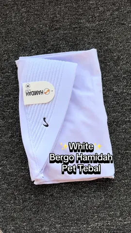 Best seller White Bergo Hamidah Pet Tebal🔥🔥#bergohamidah #hijabhamidah #bergopet #hamidahori #bergopettebal #hijabsekolah #hijabolahraga 