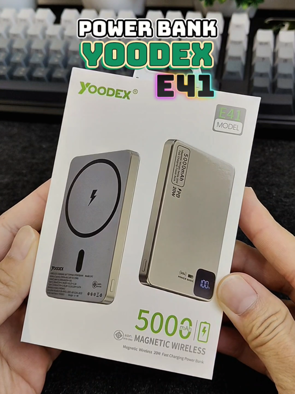 พาวเวอร์แบงค์ไร้สาย E41 Maqnetic PD 20W แบตสำรอง #yoodexipowerbank #แบตสำรอง #powerbank #magsafe #tiktok #yoodex #e41 #พาเวอร์แบงค์ 