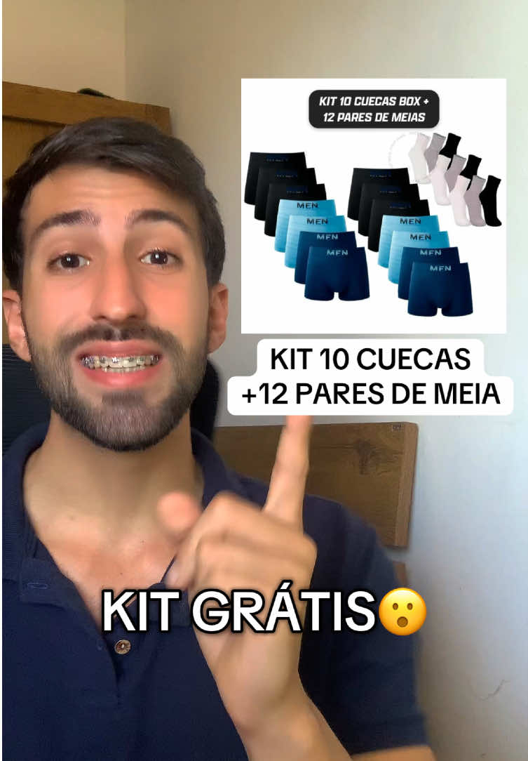 Kit Cueca + 12Pares de meia de Graça. Clique no carrinho Laranja. #meia #cueca #kitcueca #kitmeia #tiktokshop 