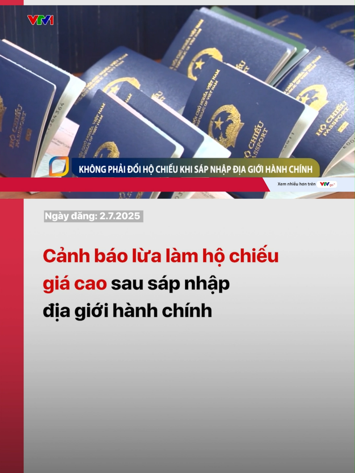 Không bắt buộc phải đổi hộ chiếu sau khi thay đổi tên đơn vị hành chính nếu hộ chiếu hiện tại vẫn còn thời hạn sử dụng, người dân cần cảnh giác không nghe lời chào mời làm hộ chiếu với giá cao. #vtv24 #vtvdigital #tiktoknews #hochieu #sapnhap