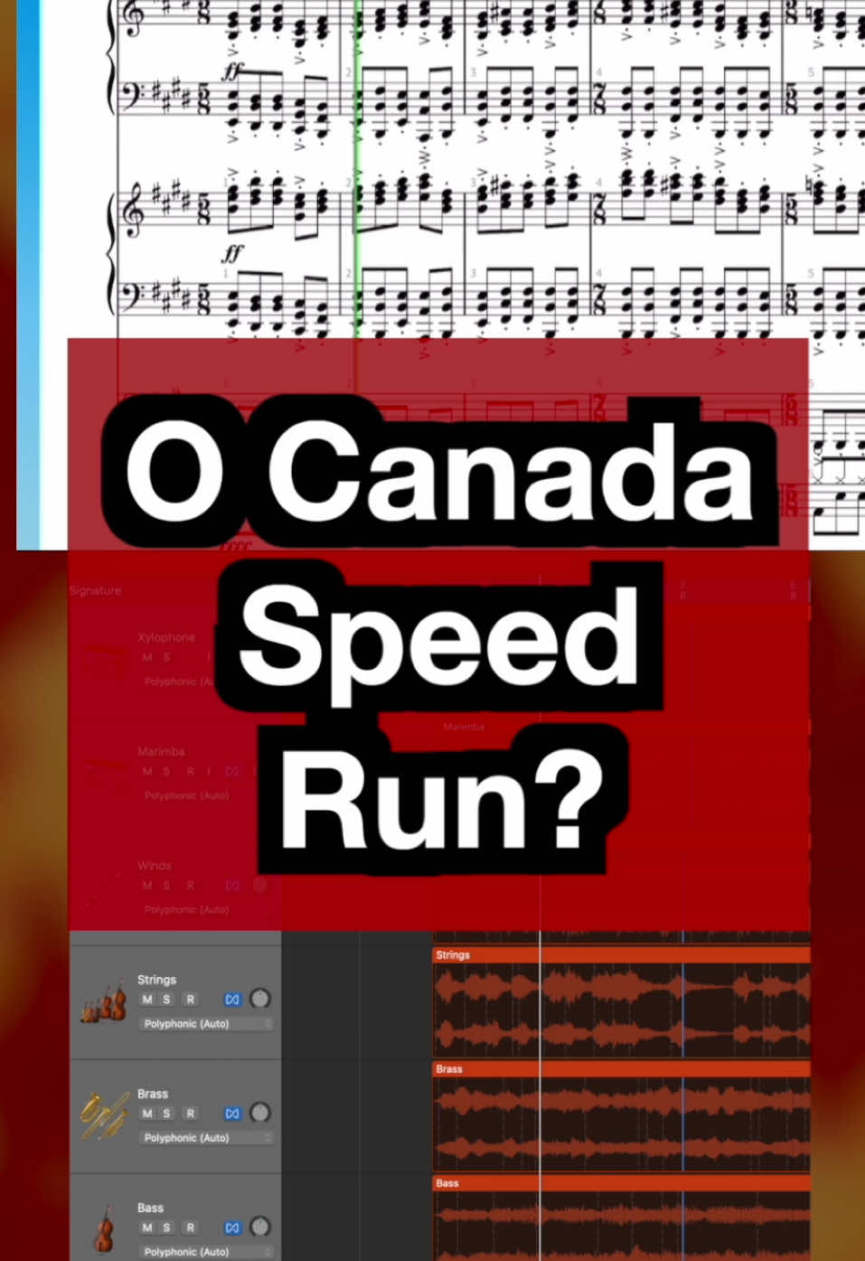 O Canada Speed Run 🇨🇦 🏃‍♂️ #ocanada #canadaday #speedrun #musictheory #TimeSignature 