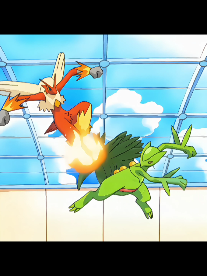 Sceptile Vs Blaziken 💀 #pokemon #pokémon #sceptile #blaziken #ashketchum #fyp #viral #anime #edit 