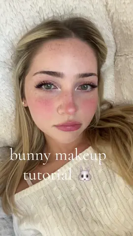Bunny makeup 🐰💗 This was so fun to do, I want to try deer makeup sometime #makeup #makeuptutorial #bunnymakeup #bunny 