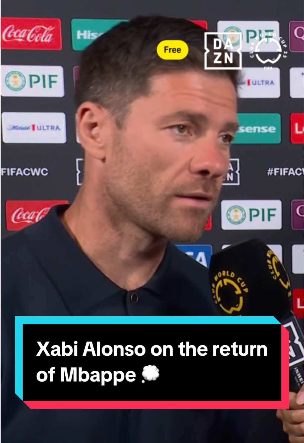 Xabi Alonso talking about the return of Mbappe 💭  Watch the @FIFAClubWorldCup | June 14 - July 13 | Every Game | Free | DAZN.com | #FIFACWC #TakeItToTheWorld #RMAJUV #RealMadridJuventus