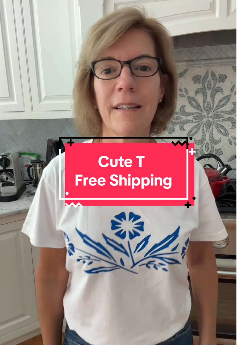 Cornflower T shirt reminiscent of vintage Corning Ware #tshirt #Vintage #Corningware #shirt #tshirts #Womensfashion #cotton #FreeShipping #ladiesfashion #over40 #over50 