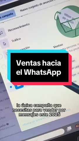 Esta es la única campaña que necesitas para vender por Whatspp este 2025 #facebookads #metaads #facebook #campañasenfacebook #campañasenmeta #campañaspublicitarias #publicidad #campañas #traffickerdigital #vendeenfacebook #emprendedor #redessociales #ventas