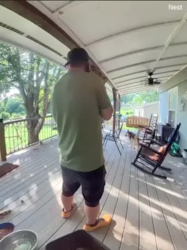 My dad getting attacked by a squirrel 