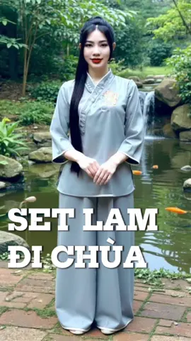 Bộ đồ Lam đi chùa, chờ cúng ông bà, tụng kinh ở nhà. Thanh tịnh và trang nhã #setdo #phapphuc #phapphucdichua #domacnha 