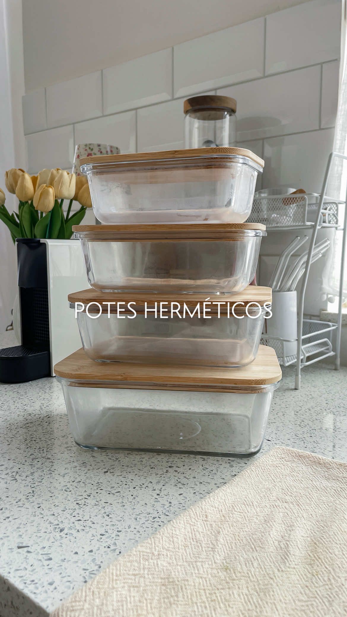 👆🏻COMPRE AQUI 👆🏻 EU AMEI, já quero trocar todos os potes de plásticos 🤭 #marmitadevidro #potesdevidro #potesbambu #poteshermeticos #marmita 