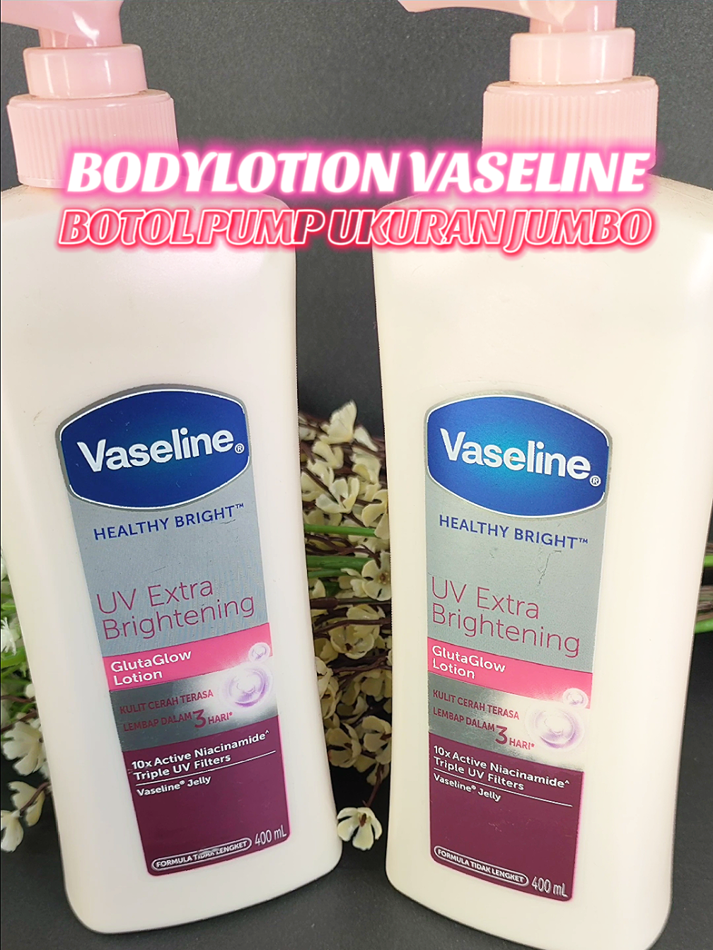 Bodylotion vaseline UV extra brigtening ukuran botol pump jubo 400ml  Bikin kulit jadi cerah halus dan lembab  Juga melindungi kulit dari sinar matahari  Lagi ada banyak bonusnya loh order sekarang sebelum gak kebagian bonusnya  Klik keranjang kuning dan checkout sekarang  #CapCut #bodylotionpemutihbpom #handbodyviral #handbodywhitening #bodylotionpemutih #bodylotionpencerah #bodylotionmencerahkan #bodylotionwhitening #bodylotionviral #bodylotion #handbodypencerah #handbodypemutihampuh #handbodylotion #handbodypemutih #handbody #vaselineid #vaseline 