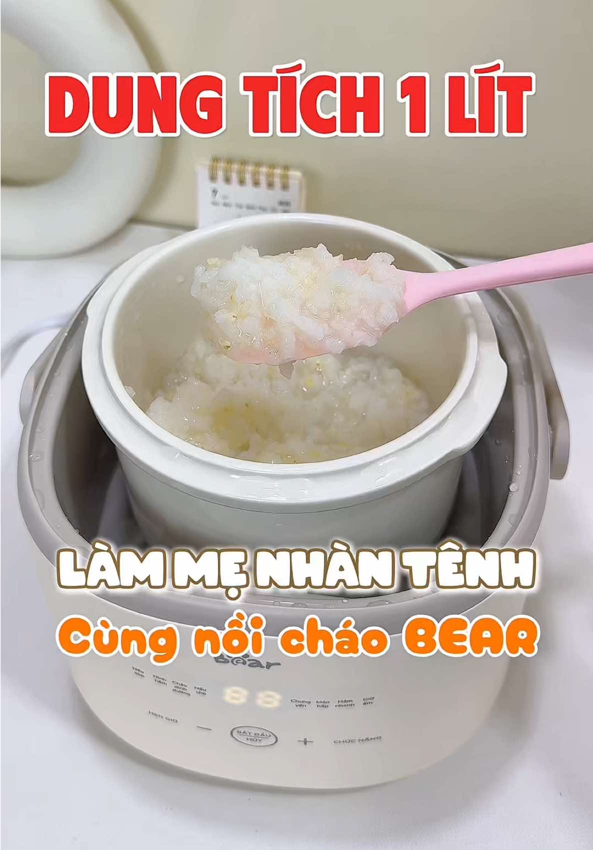 Làm mẹ dễ dàng hơn nhờ nồi nấu cháo chậm Bear 1 lít #andam #yeucon #andamkieunhat #nuoicondungcach #thucdonandamchobe #andamkieume #nauchaochobe 