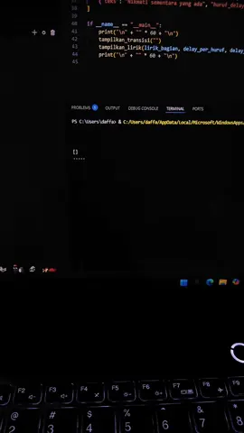 akhirnya yang belum tau kapan #python #vscode #liriklagu 