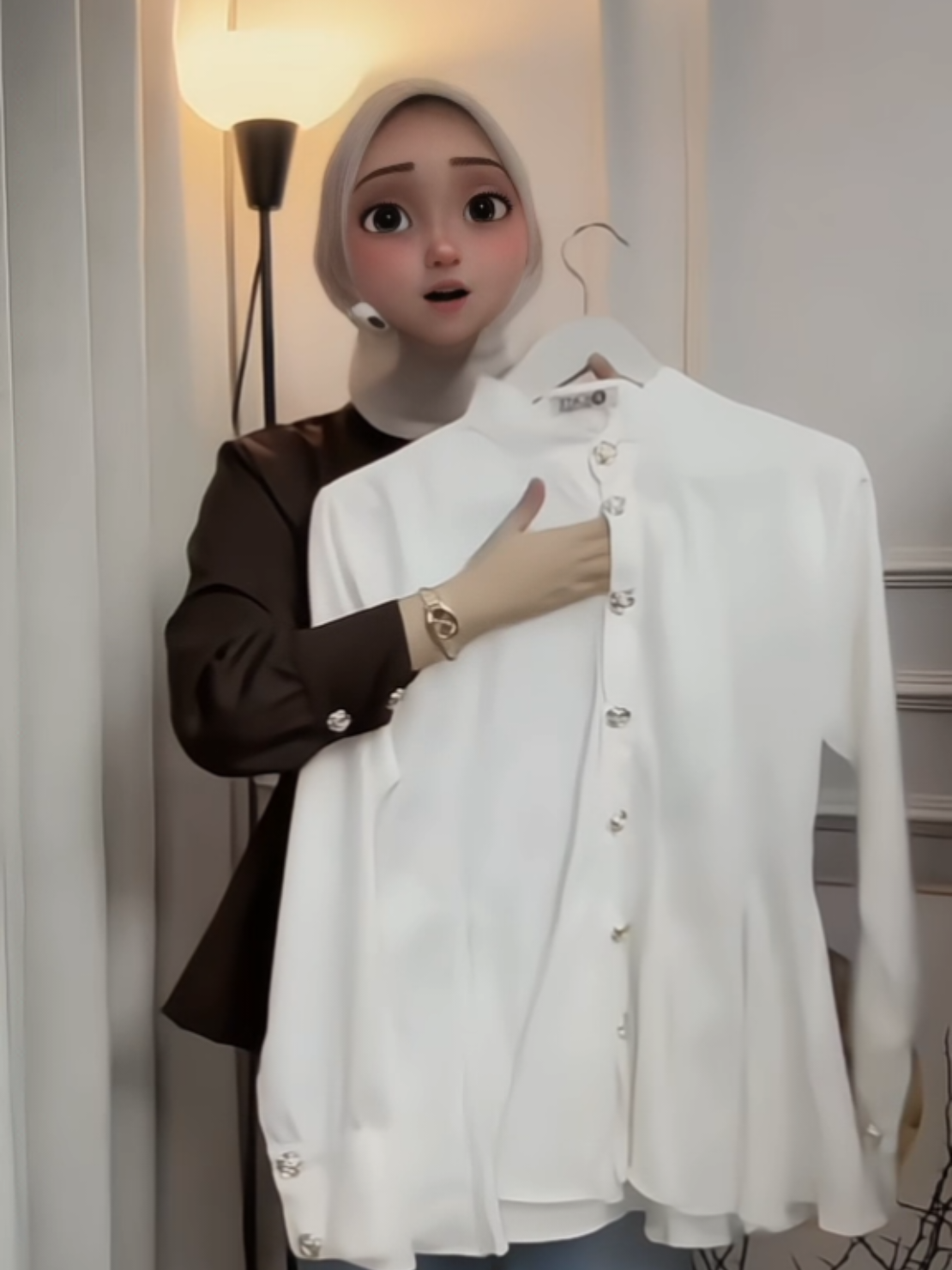 CLARA Kemeja Blouse Polos Atasan Wanita Lengan Panjang Kancing Gold Casual #kemejawanita #kemejablouse #blousepolos #atasankekinian #atasanmurah #lenganpanjang #clarakemeja #fyp 