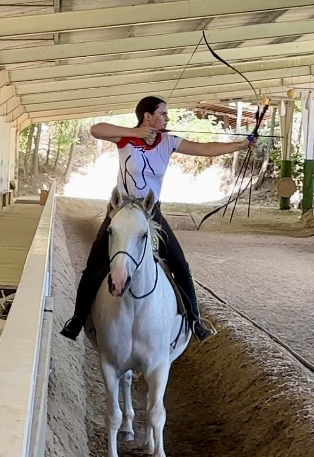 Indoor archery training on Csörsz! Kassai Valley day 3🏹 #viral #trending #horses #southafrica #bitless #horseriding #wfea #kassailajos #kassaivalley #hungary