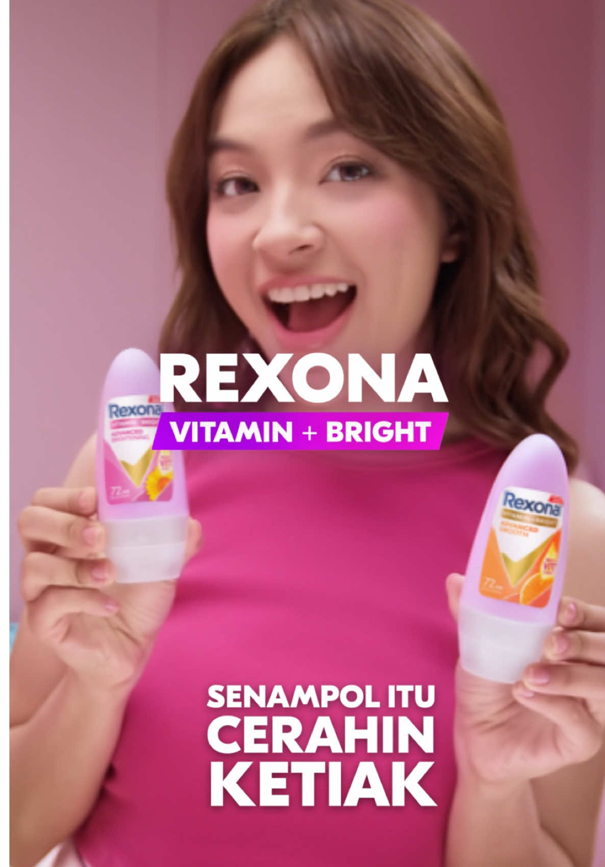 Waktunya ketiak cerah glowing pakai Rexona Vitamin+ Bright dengan Advanced Multivitamin + Niacinamidenya!