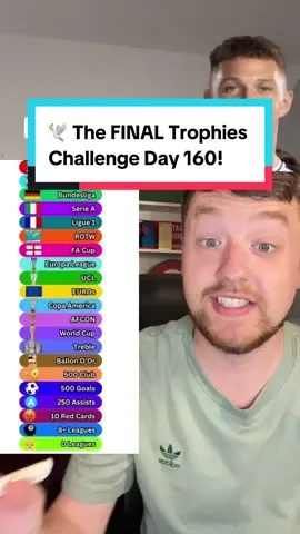 🕊️ The FINAL Trophies Challenge Day 160! #fyp #footballchallenge #footballtrivia #higherorlower #PremierLeague #laliga #bundesliga #seriea #ligue1 #MLS #eredvisie #worldcup #ucl #afcon #euro #ballondor #rorytalksfootball 