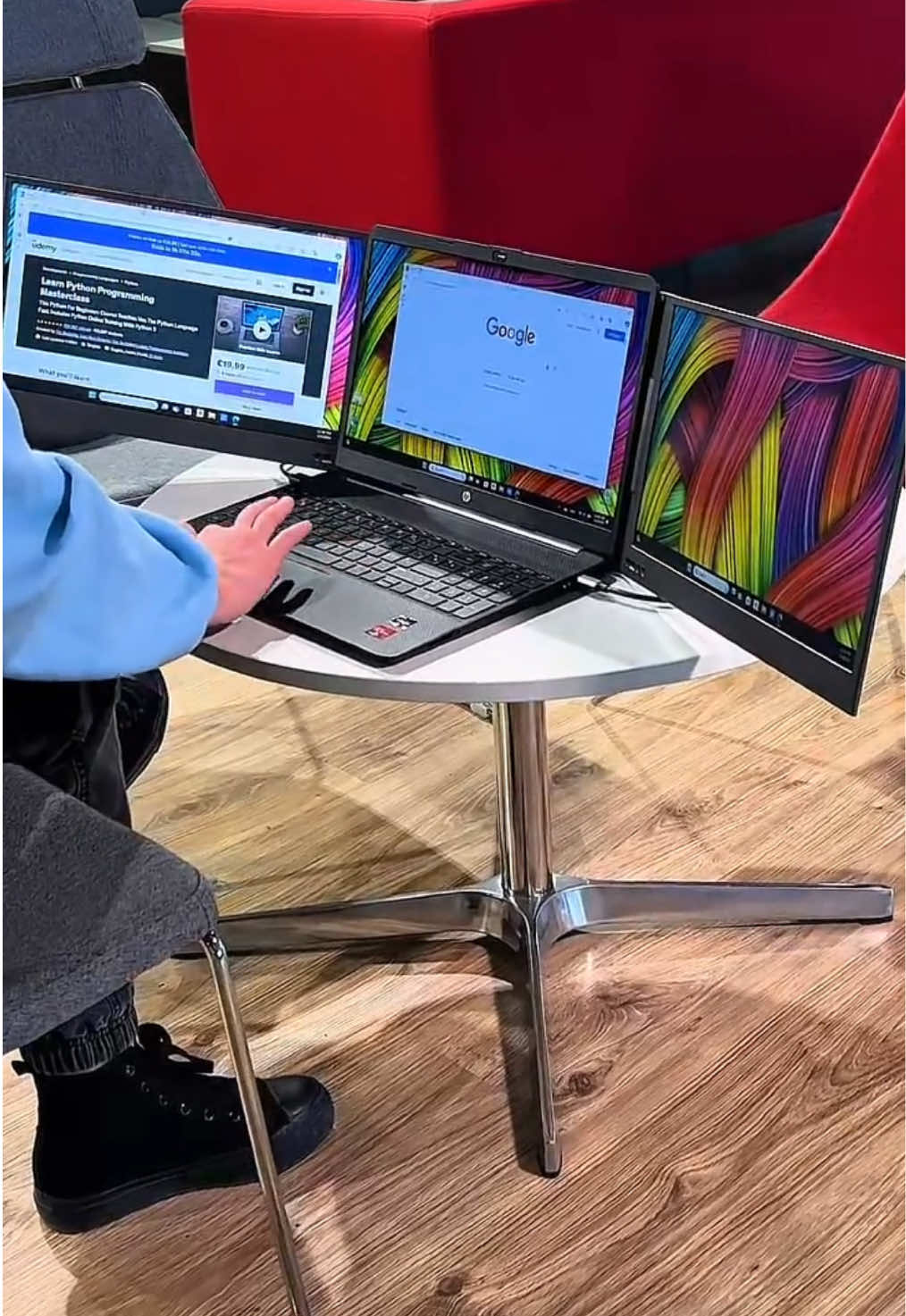Ever wish your laptop had three screens without an extra desk? The Triple Laptop Screen Extender makes it possible just clip the slim vertical display on top of your laptop screen, plug in via USB-C or HDMI, and unlock seamless dual-screen multitasking on the go. It folds flat for travel, stays rock-solid in cafés or living rooms, and gives you all the space you need for spreadsheets, code, or side-by-side research. Ready to stack your setup?                                                         #lgdualscreen #laptopupgrade #stackedmonitors #remoteworklife #techonthego #productivityboost #amazonfinds 